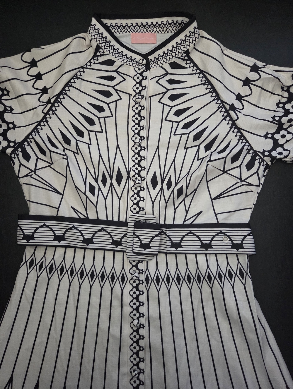 NWT - Linen Blend "An Elegant Woman" Boutique Belted Midi Shirtdress - Size XL - Picture 14 of 14